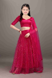F Plus fashion Girls Lehenga Choli Party Wear Embellished Lehenga, Choli and Dupatta Set