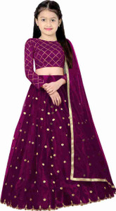 Femisha Creation Girls Lehenga Choli Ethnic Wear Solid Ghagra, Choli, Dupatta Set