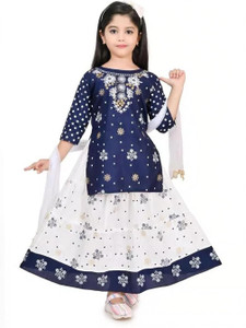 Suhana Kolkata Girls Lehenga Choli Ethnic Wear Printed Lehenga, Choli and Dupatta Set