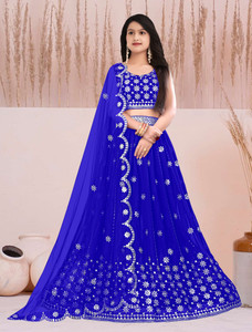 Women Wed Girls Lehenga Choli Ethnic Wear Embellished Lehenga, Choli and Dupatta Set