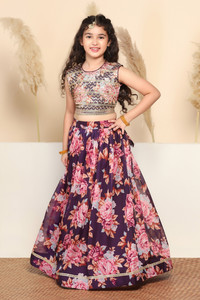 Fashion Dream Girls Lehenga Choli Ethnic Wear Floral Print Lehenga Choli