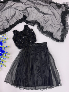 Crissy Girls Lehenga Choli Party Wear Embellished Lehenga, Choli and Dupatta Set