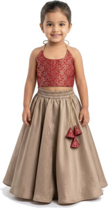 MVD Fashion Indi Girls Lehenga Choli Party Wear Solid, Embellished Lehenga Choli