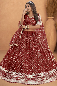 Femisha Creation Girls Lehenga Choli Ethnic Wear, Fusion Wear, Party Wear, Western Wear Embroidered Lehenga, Choli and Dupatta Set