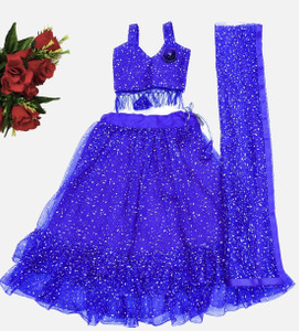 Atierking Indi Girls Lehenga Choli Fusion Wear Printed Lehenga, Choli and Dupatta Set