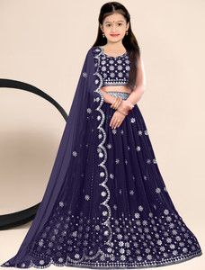 Women Wed Girls Lehenga Choli Ethnic Wear Embroidered Lehenga, Choli and Dupatta Set