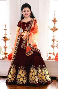 Divastri Girls Lehenga Choli Ethnic Wear, Party Wear Embroidered Lehenga, Choli and Dupatta Set