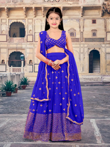 F Plus fashion Girls Lehenga Choli Ethnic Wear, Party Wear, Western Wear Embroidered Lehenga, Choli and Dupatta Set