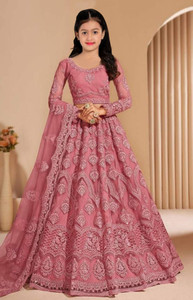 MEET FAB Girls Lehenga Choli Ethnic Wear Embroidered Lehenga, Choli and Dupatta Set