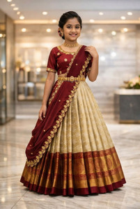 Wommaniya Impex Girls Lehenga Choli Ethnic Wear, Fusion Wear Printed Lehenga, Choli and Dupatta Set