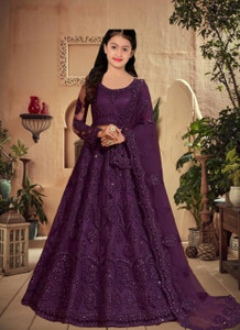 D.G.ITALIYA TRENDZ Girls Lehenga Choli Ethnic Wear Embroidered Lehenga, Choli and Dupatta Set