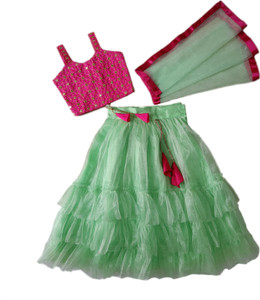 LIZUL Girls Lehenga Choli Ethnic Wear Embroidered Lehenga, Choli and Dupatta Set