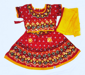 ANNA'S Girls Lehenga Choli Ethnic Wear Embroidered Lehenga, Choli and Dupatta Set