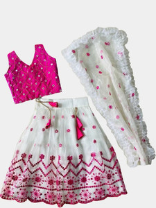 sainur creation Girls Lehenga Choli Ethnic Wear Embroidered Lehenga, Choli and Dupatta Set