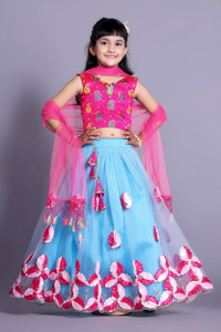sainur creation Girls Lehenga Choli Ethnic Wear Embroidered Lehenga, Choli and Dupatta Set