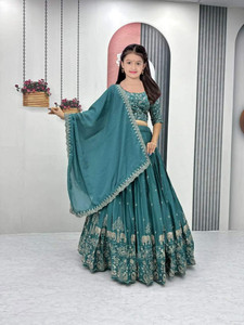 D.G.ITALIYA TRENDZ Girls Lehenga Choli Ethnic Wear, Party Wear Embroidered Lehenga, Choli and Dupatta Set