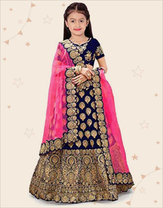 Chidiya Fab Girls Lehenga Choli Ethnic Wear Embroidered Ghagra, Choli, Dupatta Set