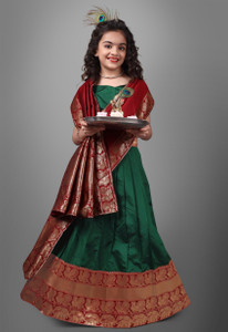 Kedar Fab Girls Lehenga Choli Ethnic Wear Self Design Lehenga Choli