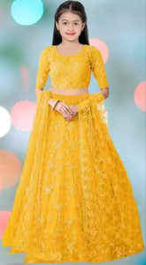 Harshiv Creation Girls Lehenga Choli Ethnic Wear Embroidered Lehenga, Choli and Dupatta Set