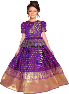 Wommaniya Impex Girls Lehenga Choli Ethnic Wear Printed Lehenga Choli