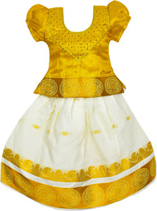 Amirtha Fashion Baby Girls Lehenga Choli Ethnic Wear Self Design Lehenga Choli