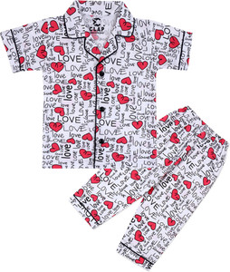 clapkids Kids Nightwear Baby Boys & Baby Girls Printed Cotton