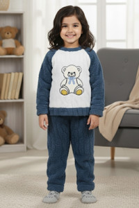 Keenuu Kids Nightwear Boys & Girls Self Design Fleece Blend