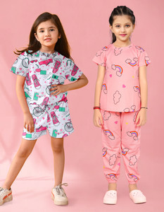 LITBABY Kids Nightwear Girls Printed Cotton Blend