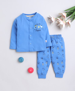 BUMZEE Kids Nightwear Girls Printed Cotton