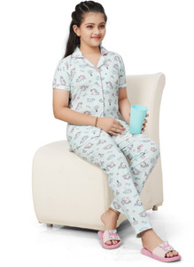 Blackballe Kids Nightwear Girls Printed Cotton