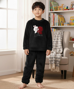 Keenuu Kids Nightwear Boys & Girls Solid Fleece Blend