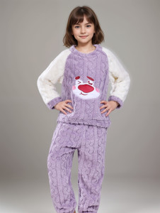 स्टेम रोप लड़कों और लड़कियों के लिए सेल्फ डिज़ाइन फ्लीस ब्लेंड बच्चों के नाईट वियर