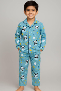 tiny hugs Kids Nightwear Boys Printed Cotton