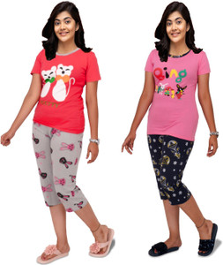 CNT Kids Nightwear Girls Printed Cotton Blend