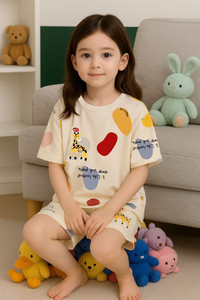 devdatt Kids Nightwear Baby Girls Printed Polycotton