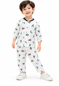 3BROS Kids Nightwear Baby Boys & Baby Girls Printed Cotton