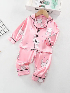 PAGHDAL BROTHERS Kids Nightwear Baby Boys & Baby Girls Printed Pure Satin