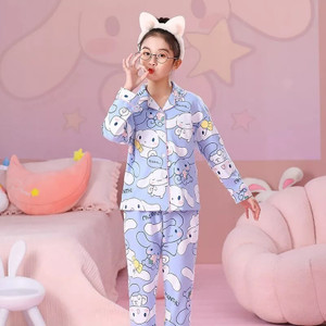 vrajraj Kids Nightwear Girls Printed Polyester Blend