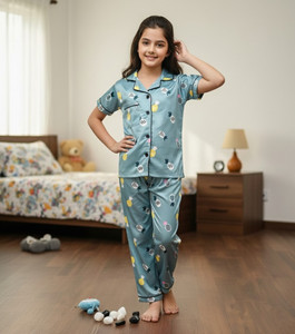 PRANIL ENTERPRISE Kids Nightwear Baby Boys & Baby Girls Printed Cotton Blend