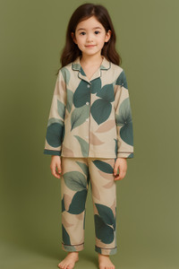 devdatt Kids Nightwear Girls Printed Polyester Blend