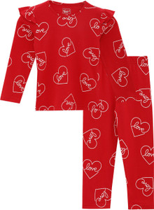 Baby's Pride Kids Nightwear Girls Printed Cotton Blend