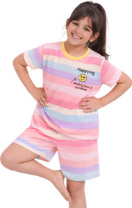 Nimoes Kids Nightwear Girls Striped Polyester Blend
