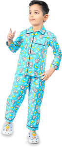 tiny hugs Kids Nightwear Boys Printed Cotton