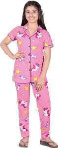 Blackballe Kids Nightwear Girls Printed Cotton