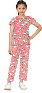 SHASTIGA Kids Nightwear Girls Printed Polycotton