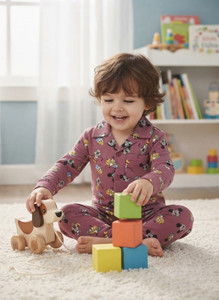 TONY & JONY Kids Nightwear Baby Boys & Baby Girls Printed Cotton