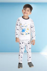 Smuktar garments Boys Printed Cotton Blend Kids Nightwear (White ... more