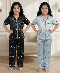Amreliya Enterprise Kids Nightwear Girls Printed Cotton