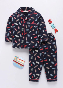 TINY BINY Kids Nightwear Boys & Girls Printed Cotton