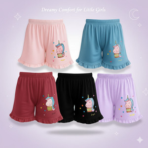 Fashionate World Short For Girls Casual Printed Pure Cotton